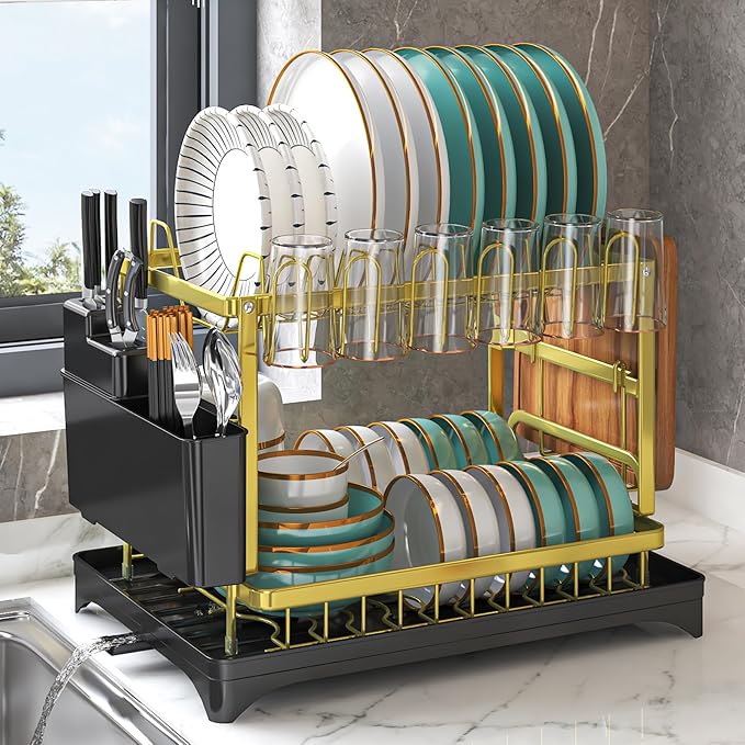 Dish Drying Rack Gold by IBEDMAZIE
