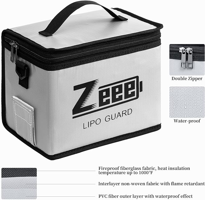 Zeee Fireproof Explosionproof Large Capacity Battery Storage Guard Pouch - Image 3
