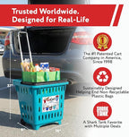 dbest products GoCart, Teal Grocery Cart Shopping Laundry Basket on Wheels - Image 3