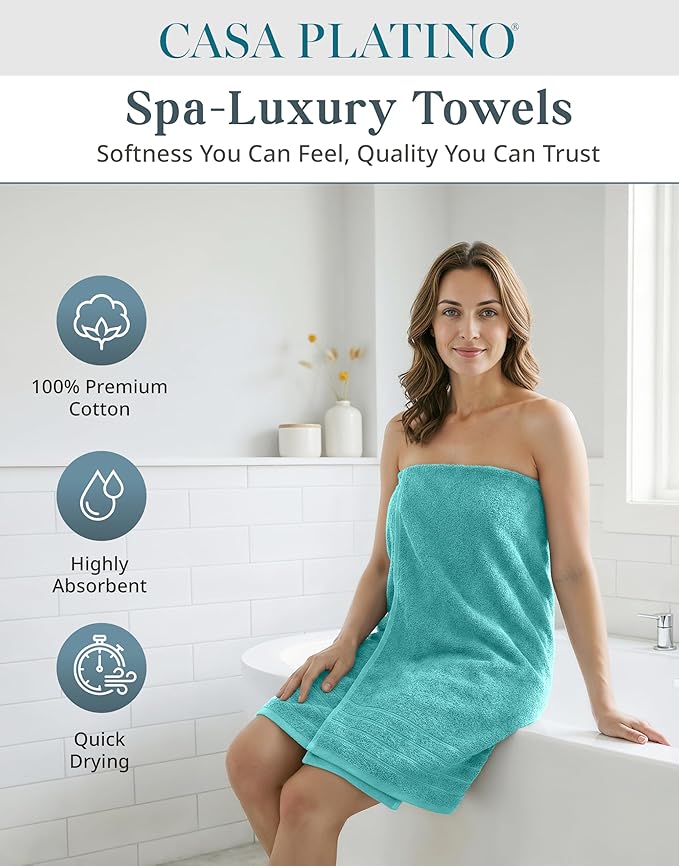 24-Piece Towels for Bathroom – 100% Cotton Towel sets, 2 Bath Sheets, 2 Bath - Image 2