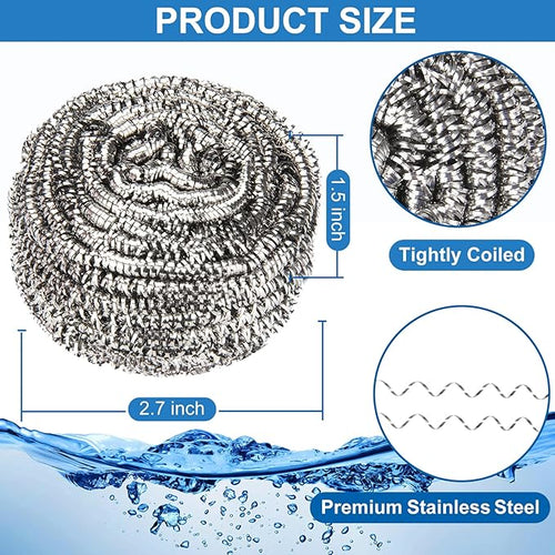 18 Pack Stainless Steel Scrubber, Steel Wool Srubber - Image 2