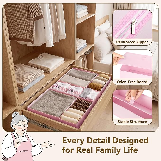 GRANNY SAYS Drawer Organizer Clothes, 6 Pack Dresser Organizer Bins - Image 5