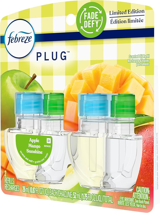 Febreze Plug In Air Freshener, Odor-Fighting Scented Oil Refill, Apple Mango - Image 10