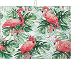 Flamingo Dish Drying Mat for Kitchen Counter Microfiber Absorbent Dish Tropical by VisittheDuibelproduct