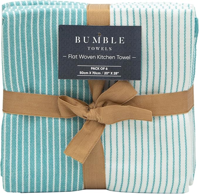 Premium Kitchen Towels | Yarn Dyed Flat Woven Stripe Kitchen Towel Set| 238 GSM - Image 3