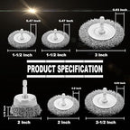 Wire Brush for Drill Set 6 Pcs, Wire Wheel for Drill - Image 2