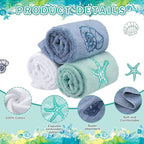 3 Pack Coastal Hand Towels for Bathroom 100% Cotton Embroidered Beach Bathroom - Image 3