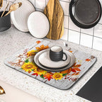 Hello Fall Dish Drying Mat for Kitchen Counter 16x18 Inch Orange Pumpkin - Image 5