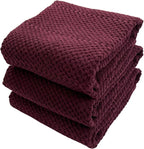 Purple Burgundy Wine Kitchen Hand Dish Towels: Oversized 28" x 18", 100% Cotton by SerafinaHome