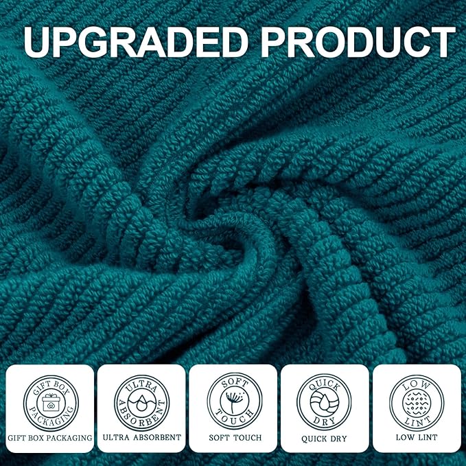 Bathroom Towels, 6 Piece Towel Set - Image 2