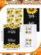 Bencailor 4 Pcs Sunflower Kitchen Towels Welcome to Our Home Hand Dish Towels - Image 3