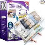 TAILI 10 Pack Vacuum Storage Bags, LONG SIDE ZIP, Storage Bulky Beddings by TAILI