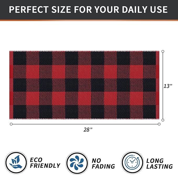 Homaxy 100% Cotton Waffle Weave Check Plaid Kitchen Towels, 13 x 28 Inches - Image 5