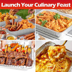 Aluminum Pans Foil Pans with Lids, 10 Pack 9x13 Disposable Trays Half Size - Image 6