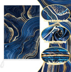 Boyiee 6 Pcs Marble Hand Towels Blue and Gold Towels Navy Blue Kitchen Towel - Image 6