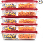 Rubbermaid EasyFindLids Meal Prep Containers 5.1 Cup Red by Rubbermaid