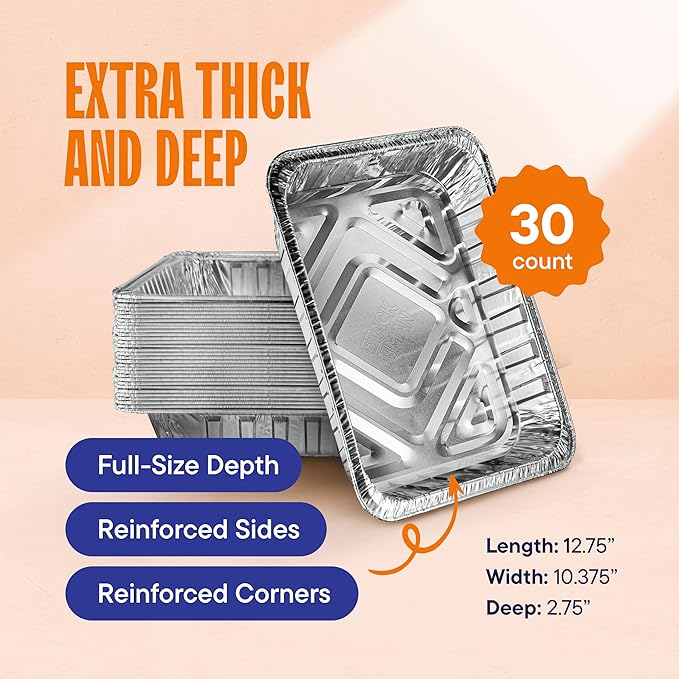 Aluminum Pans 9x13 Disposable Aluminum Foil Pans Large Baking Pan Trays - Image 2