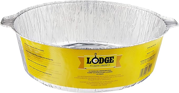 Lodge Silver 12 Inch Aluminum Foil Dutch Oven Liner - Image 2