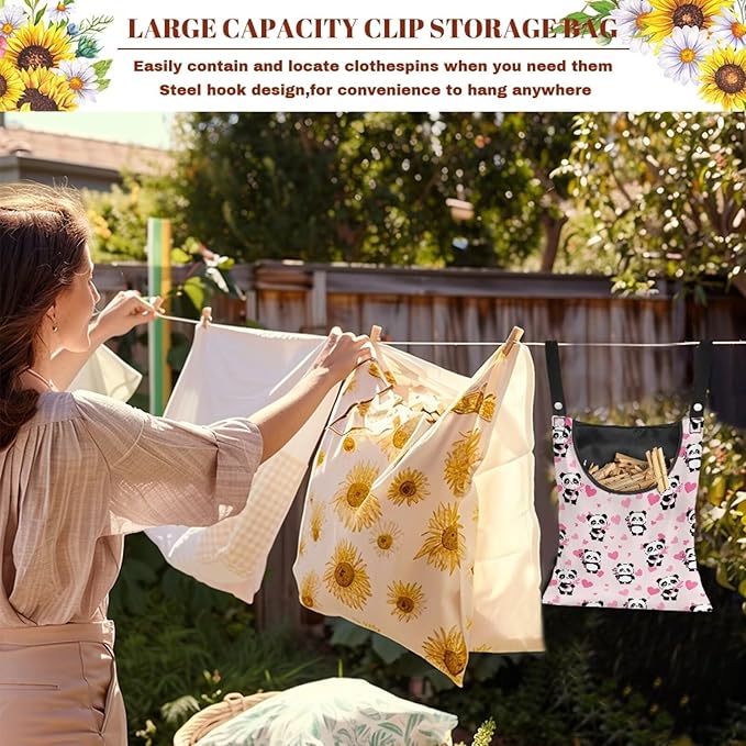 Clothes Pin Hanging Bag, Large Capacity Clothespin Bag Clothes Pin Hanging Bag - Image 5