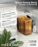 BLUEWEST 2.6 Gallons Wooden Wastebaskets – Solid Acacia Wood Trash Can - Image 4