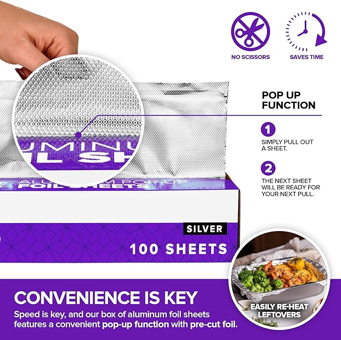 Pre-cut Deli Aluminum Foil Sheets, Disposable Foil Sheets - Image 4