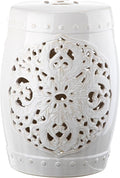 Safavieh Flora Glazed Ceramic Decorative Garden Stool, Antique White (ACS4527A) by SAFAVIEH