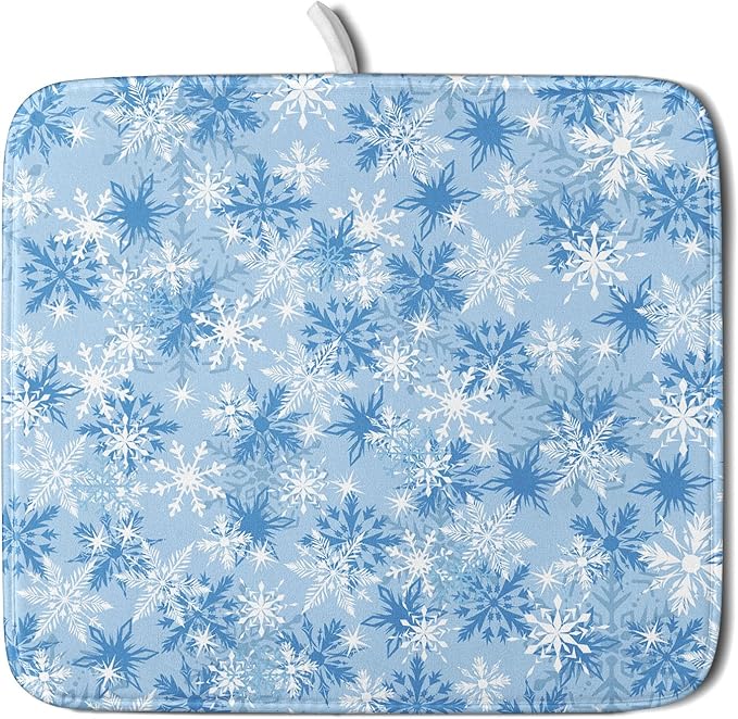 Winter Snowflake Dish Drying Mat by Kawani