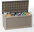 310 Gallon Lockable Outdoor Storage Box – Waterproof Resin Deck Box for Patio Furniture, Garden Tools, Pool Accessories (Gray) by Unknown