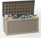 310 Gallon Lockable Outdoor Storage Box – Waterproof Resin Deck Box for Patio Furniture, Garden Tools, Pool Accessories (Gray) by Unknown
