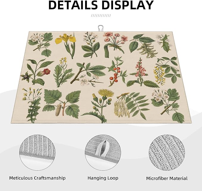 Plants Herbs Floral Dish Drying Mats - Image 3