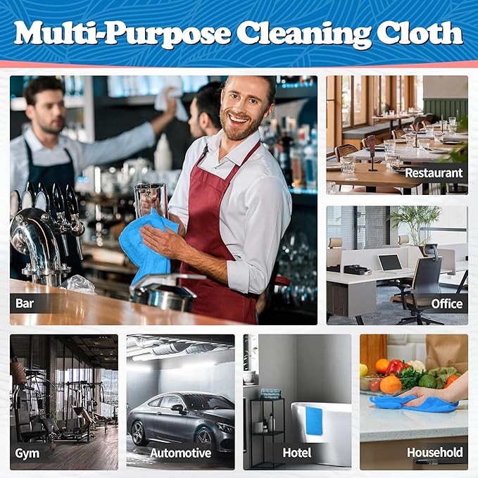 FIXSMITH Shop Towels, Microfiber Cleaning Cloth Bulk, 200 Pack Microfiber Towels - Image 7
