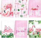 Geyoga 6 Pcs Spring Floral Kitchen Towels Flamingo Dish Hand Towels Sunflower by Geyoga