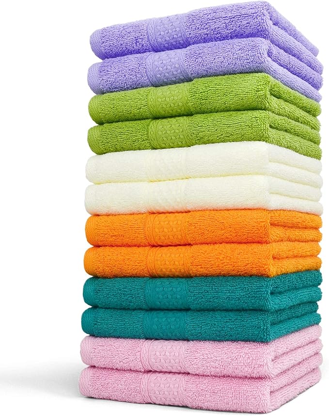 Cleanbear Ultra Soft Hand Towels 12 Pack 6 Colors 100% Cotton Hand Towel Set - Image 7