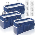 3pcs Large Wall Hanging Organizer Bag, Linen Fabric Door Hanging Storage Baskets by KANRICHU