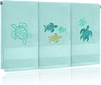 3 Pack Sea Turtle Coastal Hand Towels by Hahafelt