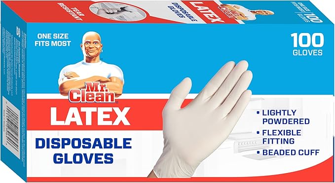 Mr Clean Latex Gloves Disposable Single Use Lightly Powdered Non-Sterile - Image 5