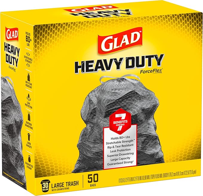 Glad Trash Bags, ForceFlexPlus Drawstring Large Garbage Bags - Image 11