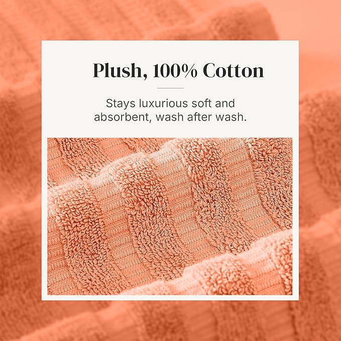 Modern Threads Organic Vines 6-Piece 100% Cotton Towel Set – Yarn Dyed Jacquard - Image 5