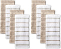 KitchenAid Albany Kitchen Towel 8-Pack Set, Milkshake Tan/White by KitchenAid