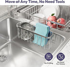 SWTYMIKI Sponge Holder for Kitchen Sink, Movable Kitchen Sink Caddy - Image 4