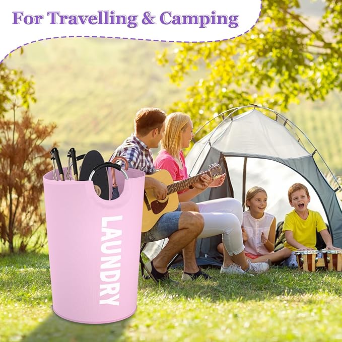 125L Pink Laundry Basket, Extra Large Clothes Basket - Image 6
