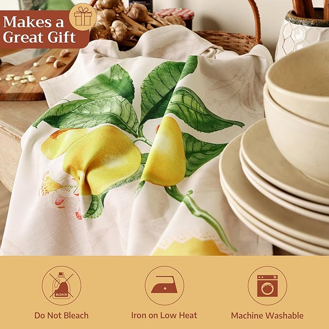 Maison d' Hermine Kitchen Towels Set of 3 100% Cotton 27.50" x 20" Reusable - Image 5
