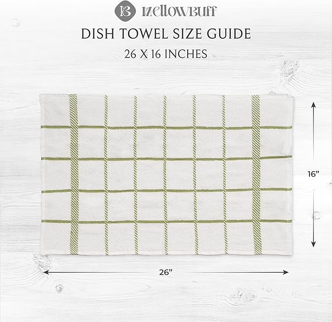 100% Cotton Terry Dish Towels, 4 Pack Checks, 16 x26 Inches, Super Soft and - Image 4