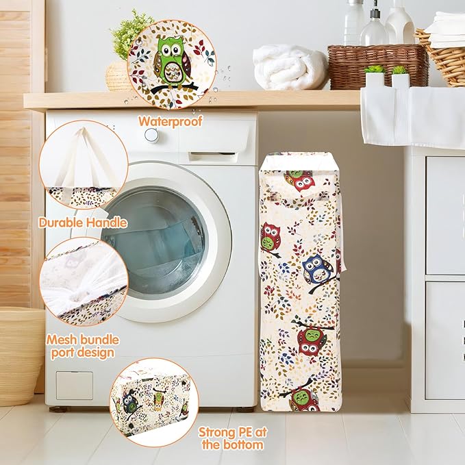 Odonata Slim Laundry Hamper Handles Collapsible Laundry Basket Thin Dirty - Image 6