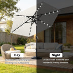 ABCCANOPY Durable Solar Led Patio Umbrellas with 32LED Lights 7.5FT (Light Beige) - Image 4