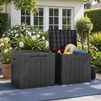 Greesum 31 Gallon Deck Box for Outside, All Weather Outdoor Storage Boxes for Patio Furniture Set, Package Delivery Box,Garden Tools, Gray(Set of 2) - Image 3