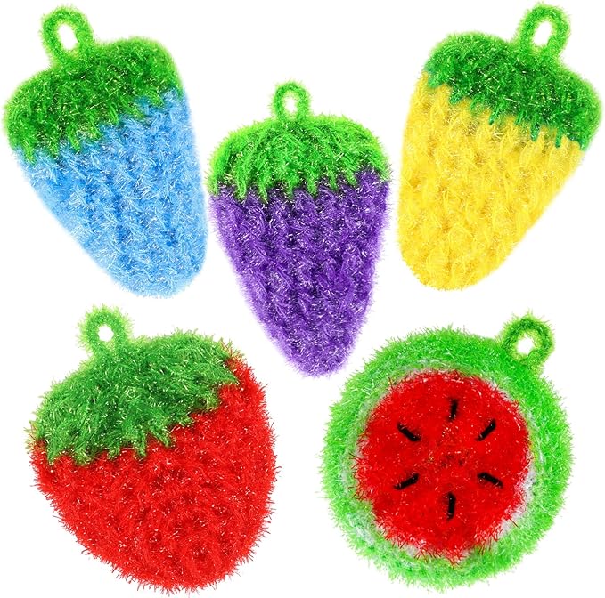 Vesici 10 Pieces Fruit Dish Scrubber Non Scratch Cleaning Sponge Double Layered by Vesici