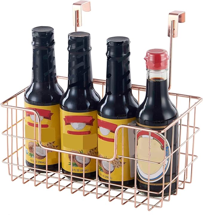 Wire Hanging Storage Basket 2 Packs, Wall Mounted Kitchen Bathroom Storage - Image 5