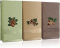 3 Pcs Rustic Pine Cone Hand Towels by FuWeave