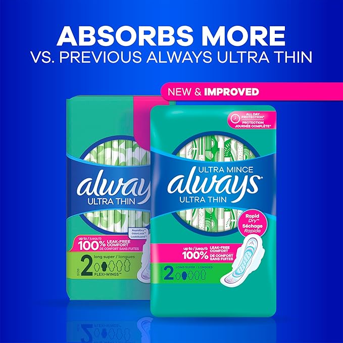 Always Ultra Thin Pads with Wings, Size 2, Long Super - Image 8